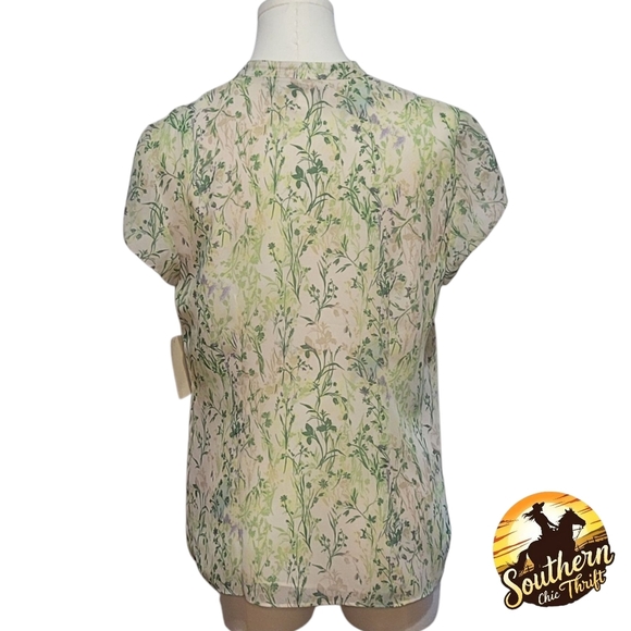 ✨️NWT✨️ Coldwater Creek - XS Green, Off White, Blue Blouse - Picture 3 of 6